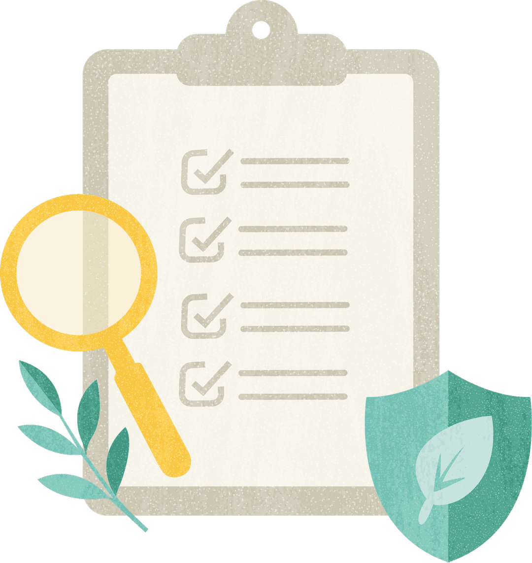 Inspection clipboard with magnifier and organic seal